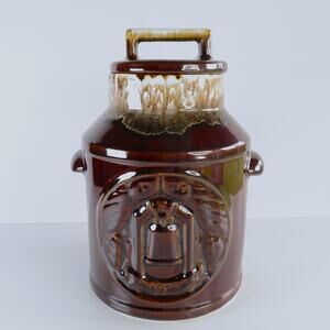 Vintage McCoy 1976 Liberty Bell Bicentennial Cookie Jar Brown Drip Pottery USA